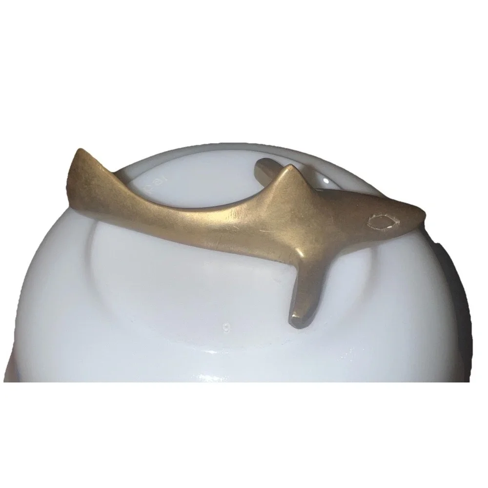 Vintage Solid Brass Swimming Ocean Shark Figurine Paperweight 4 in.